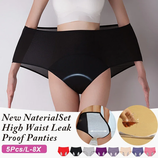 Plus Size New Naterial Set High Waist Leak Proof Panties/L-8XL