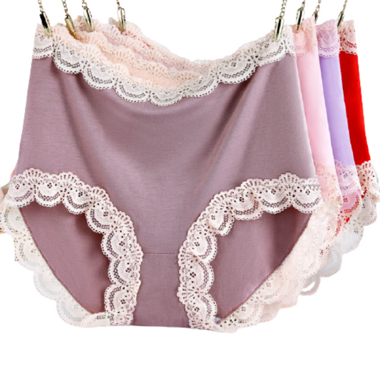 Antibacterial High Waist Lace Panties
