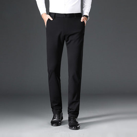 Men's High Elastic Straight Business Casual Trousers
