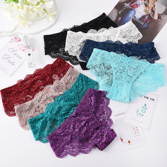 Lace Sexy Transparent Breathable Low Waist Briefs