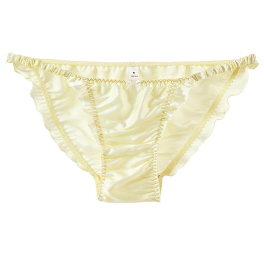 New 100% Mulberry Silk Ruffle Briefs