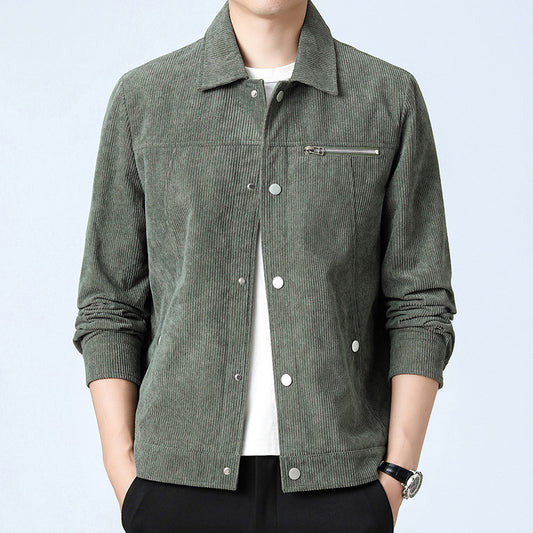 Men's Solid Color Corduroy Jacket