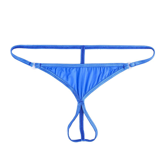 Men's Sexy Open Crotch Transparent Breathable Ice Silk Thong