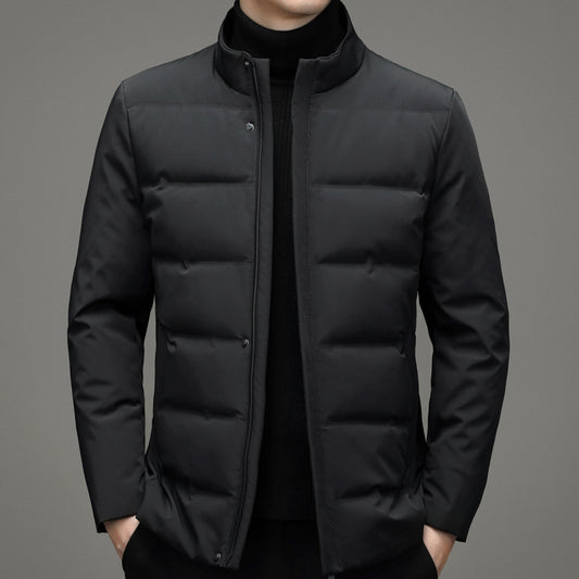 New stand collar warm white duck down business down jacket