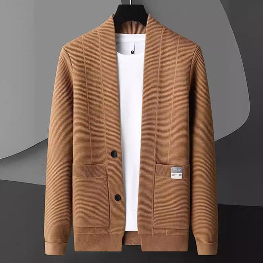 2024 Men's Pocket Printed Casual Loose Cardigan