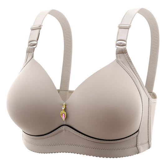 Plus Size No Steel Ring Comfortable Breathable Push Up Glossy Bra