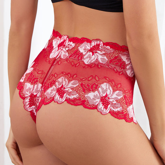 Sexy Lace Rose Pattern Boxer Briefs