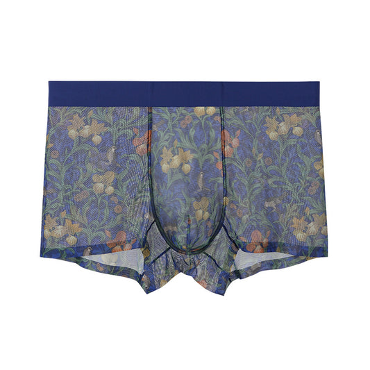 Men's Printed Mesh Sexy Breathable Seamless Panties
