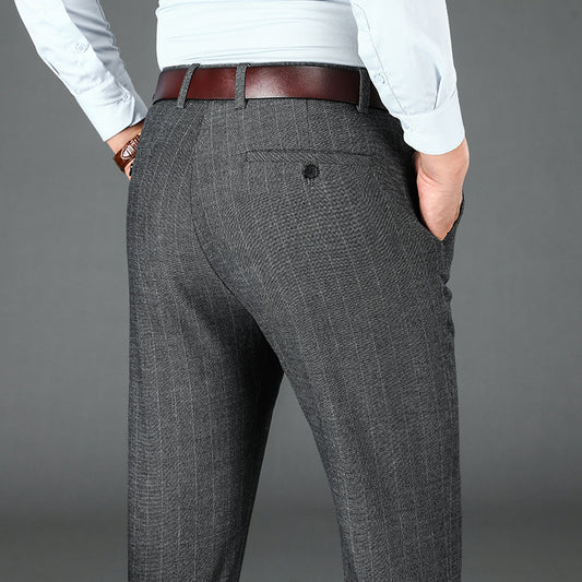 Men's New High Waist Stretch Straight Casual Pants
