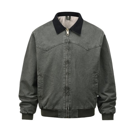 Men's Workwear Lapel Lambswool Denim Jacket