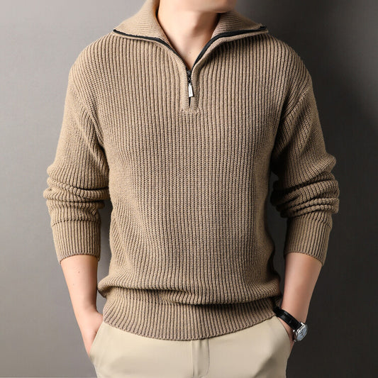 New solid color basic lapel sweater