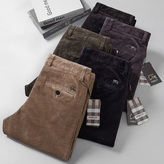 Men's New High-end Business Casual Stretch Winter Corduroy Casual Pants