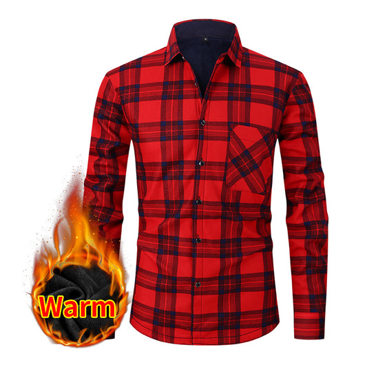Men's Large Size Casual Warm Shirt