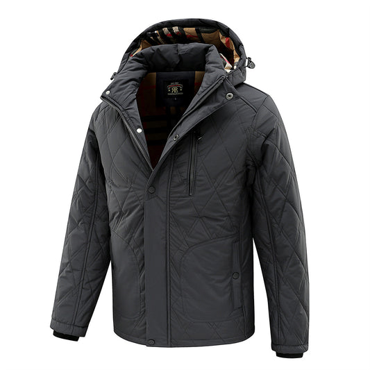 Men's Winter Warm Plaid Parka Jacket