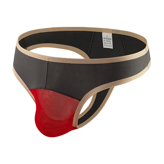 Ice silk color matching mesh breathable thong