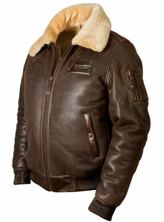 Men's Lapel Casual Warm Leather Jacket