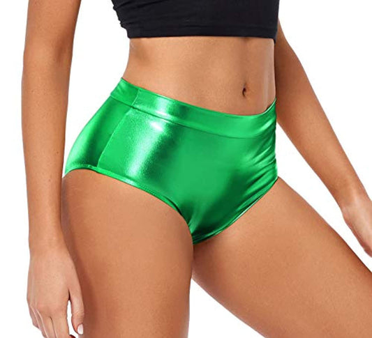 Metallic High Waist Hip Lift Shiny Sexy Shorts
