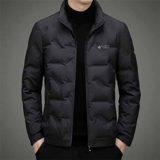 Lightweight, stylish and casual down jacket with stand collar