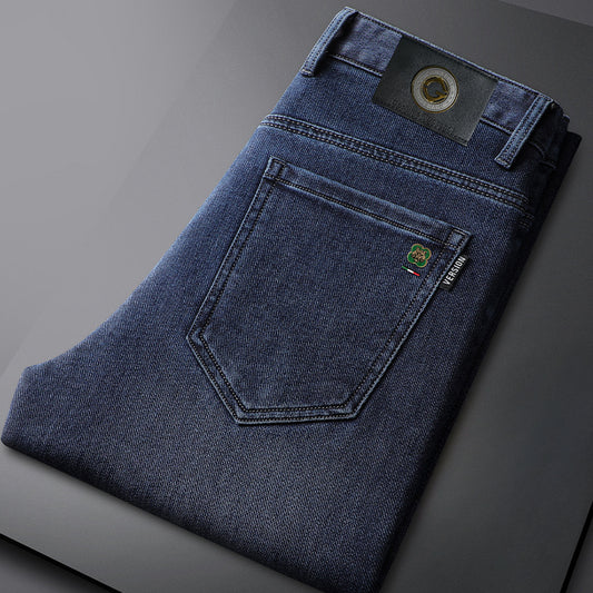 Men's High Waist Straight Stretch Casual Jeans