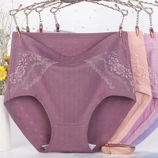 M-6XL Cotton Lace Panties Lannyhome M random color【8pcs】