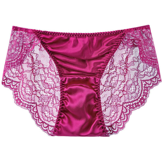 Silk Satin Cutout Sexy Lace Panties