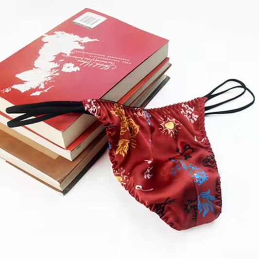 100% mulberry silk low waist thong