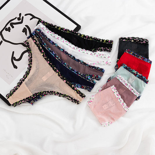 Lace Sexy Low Waist See-through Thong