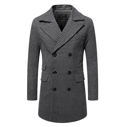 Men's Double Breasted Casual Long Coat