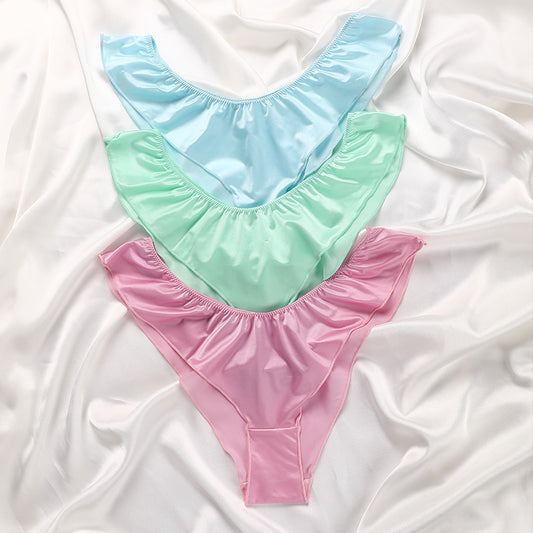 Low-rise Stretch Satin Breathable Thong