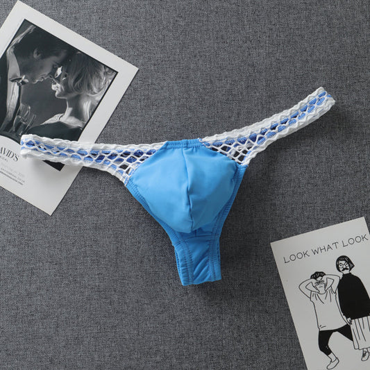 Men's Ice Silk Sexy Stitching Thong