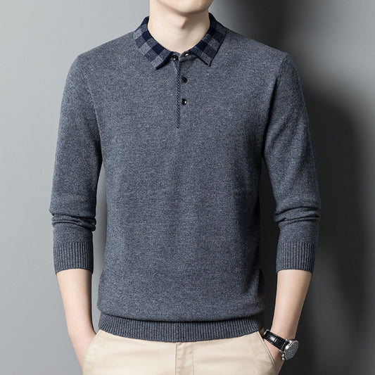 2022 Business Casual Solid Color Wool Knit Sweater