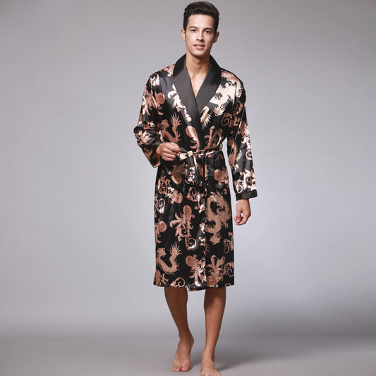 Men's Long Sleeve Nightgown Pajamas