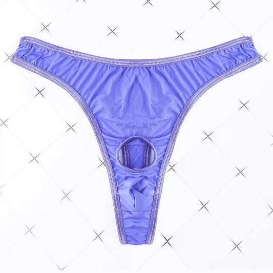 Men's Open Low-Rise Ice Silk Thong -