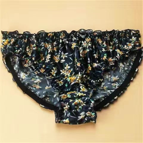 Ruffled New 100% mulberry silk panty