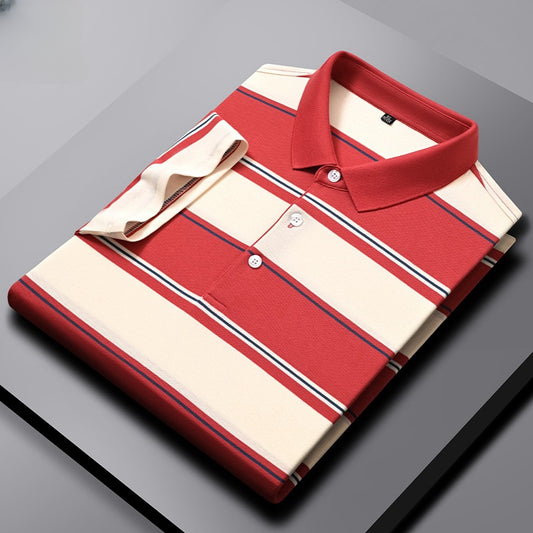 2023 Men's Business Casual Striped Polo Shirts