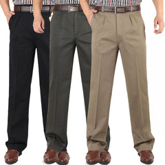 Men's High Waist Cotton Casual Pants