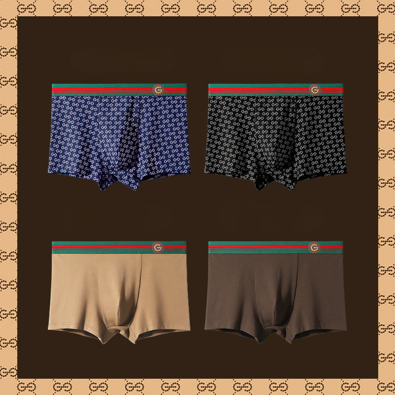 Men's Cotton Printed Boxer Briefs (Gift Box)