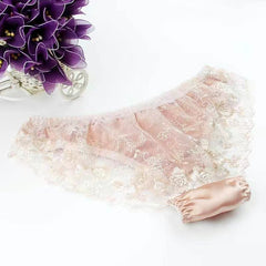 100% Mulberry Silk Lace Sheer Panties