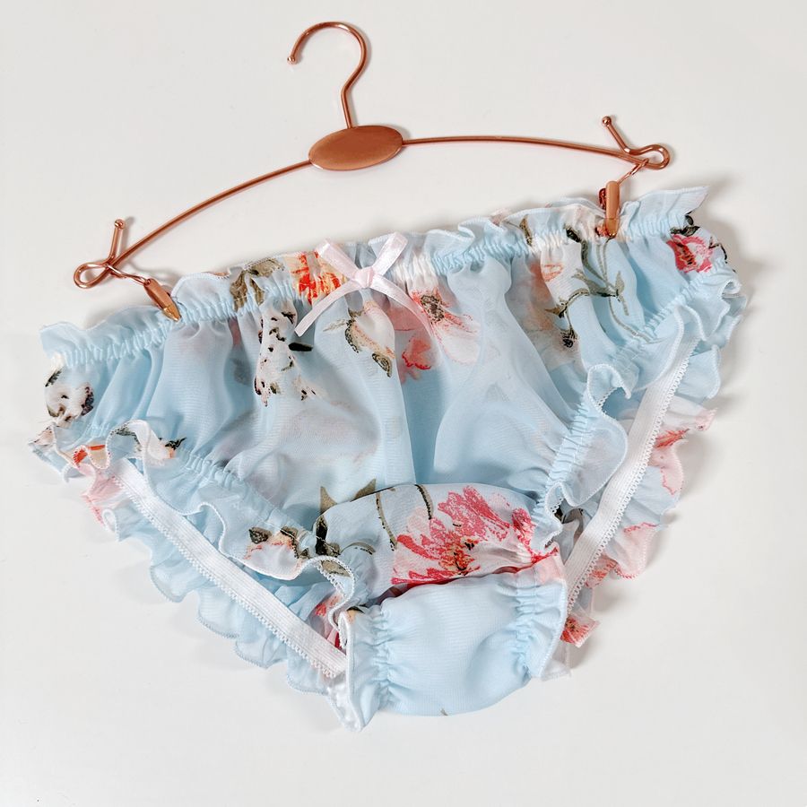 Sexy Chiffon Mesh Ruffle Comfortable Breathable Briefs