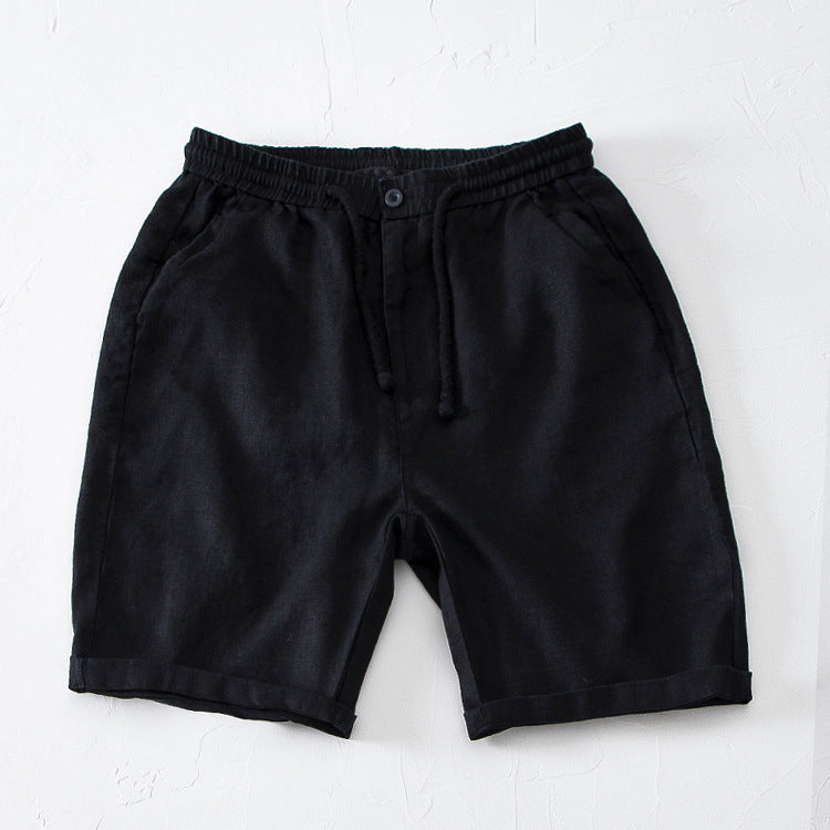 Men's Summer Thin Loose Straight Casual Linen Sports Shorts