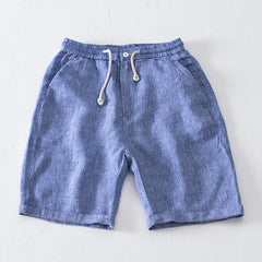 Men's Summer Thin Loose Straight Casual Linen Sports Shorts