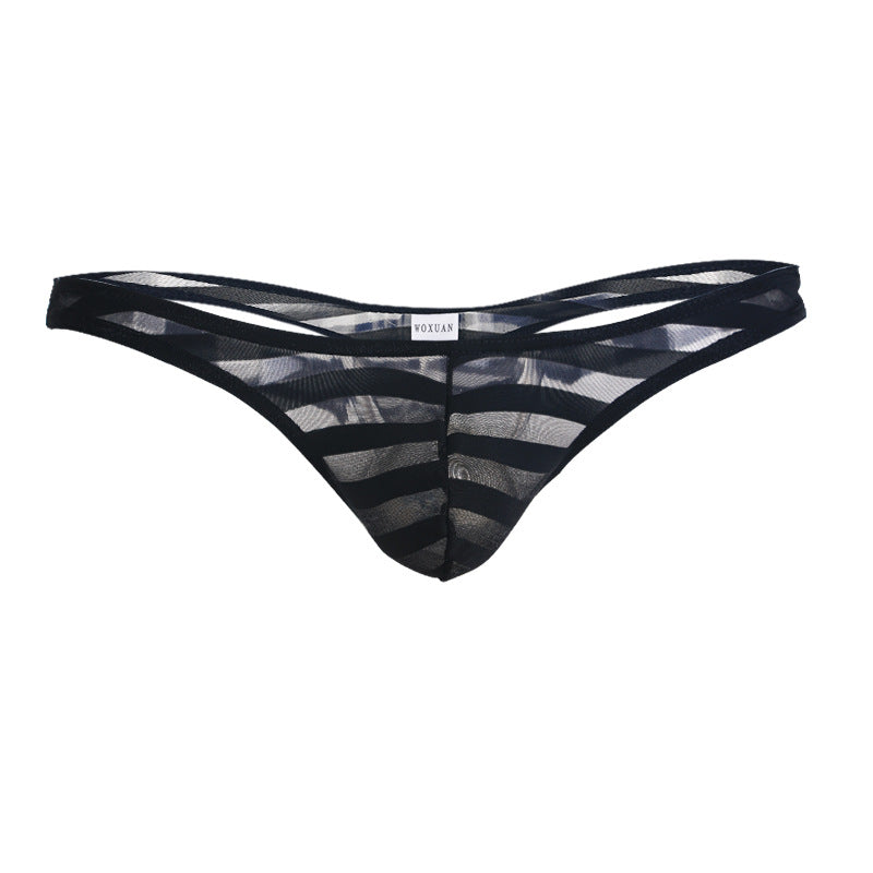 Men's Ultra-thin Mesh Transparent Breathable Sexy Striped Thongs