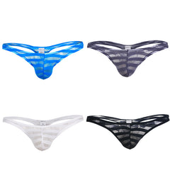 Men's Ultra-thin Mesh Transparent Breathable Sexy Striped Thongs
