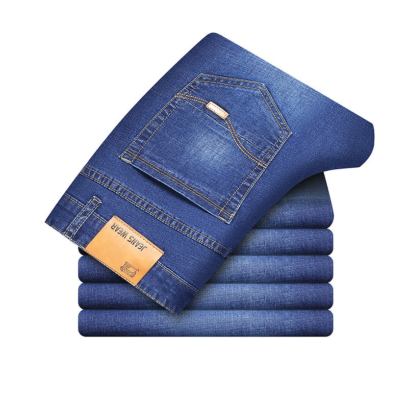 New high elastic slim fit casual jeans