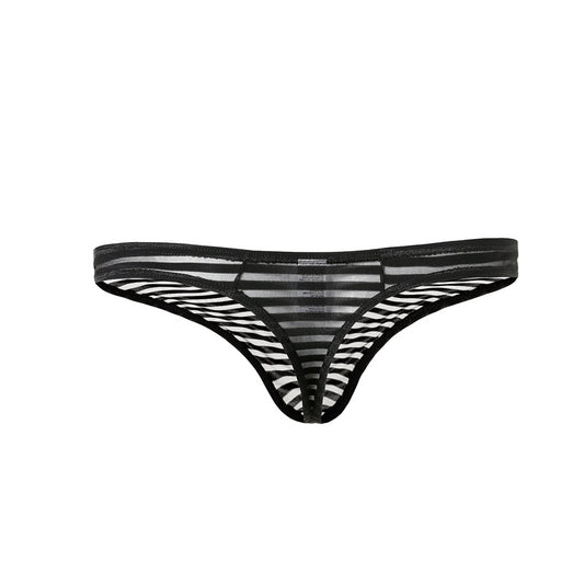 Men's Sexy Striped Breathable Mesh Low Waist Thong