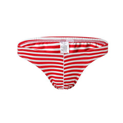 Men's Polyester Fashionable Low-waist Sexy Striped Comfortable Briefs