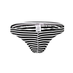 Men's Polyester Fashionable Low-waist Sexy Striped Comfortable Briefs