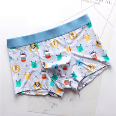 Men's High Quality Ice Silk Breathable Stretch Printed Fashionable Sexy Boxer Briefs