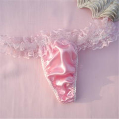 Low Rise Sexy Lace Satin Thong