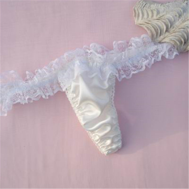 Low Rise Sexy Lace Satin Thong